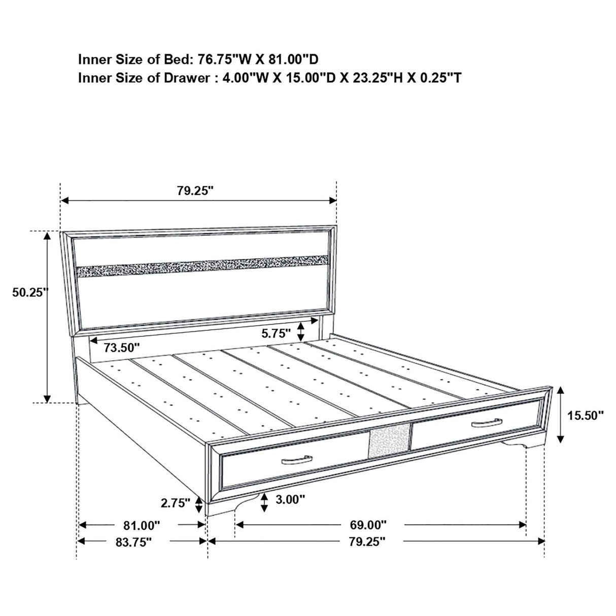 Miranda 5-Piece Eastern King Platform Storage Bedroom Set by Coaster at Eve Furniture