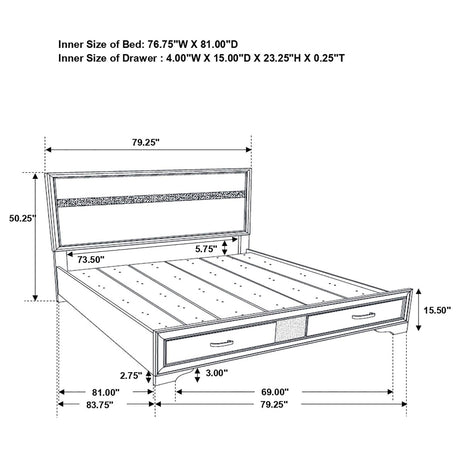 Miranda 5-Piece Eastern King Platform Storage Bedroom Set by Coaster at Eve Furniture