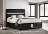 Miranda 55-inch Upholstered Queen Panel Bed Black