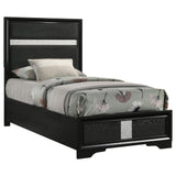 Miranda 55-inch Upholstered Twin Panel Bed Black