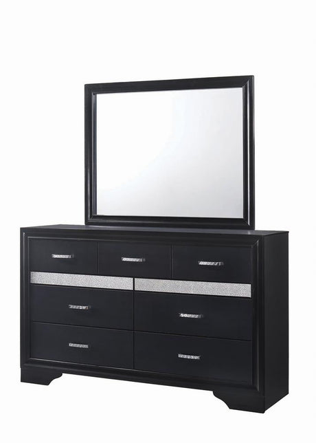 Miranda Black/Rhinestone 7-Drawer Dresser