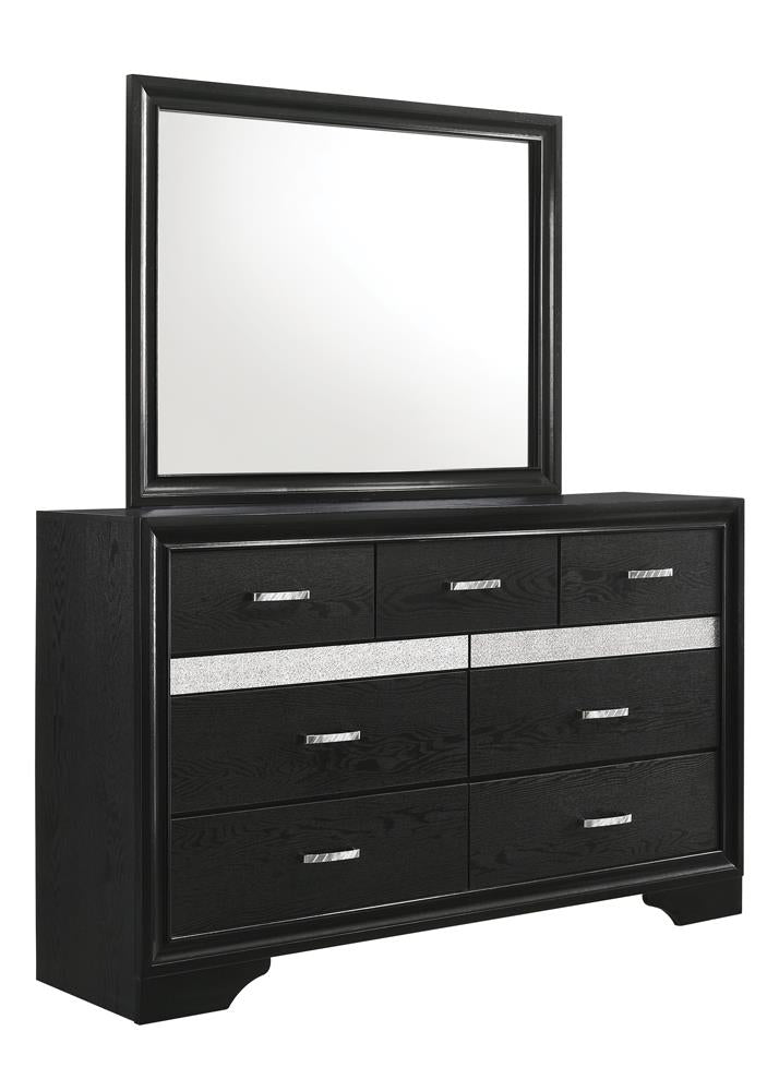 Miranda Black/Rhinestone 7-Drawer Dresser