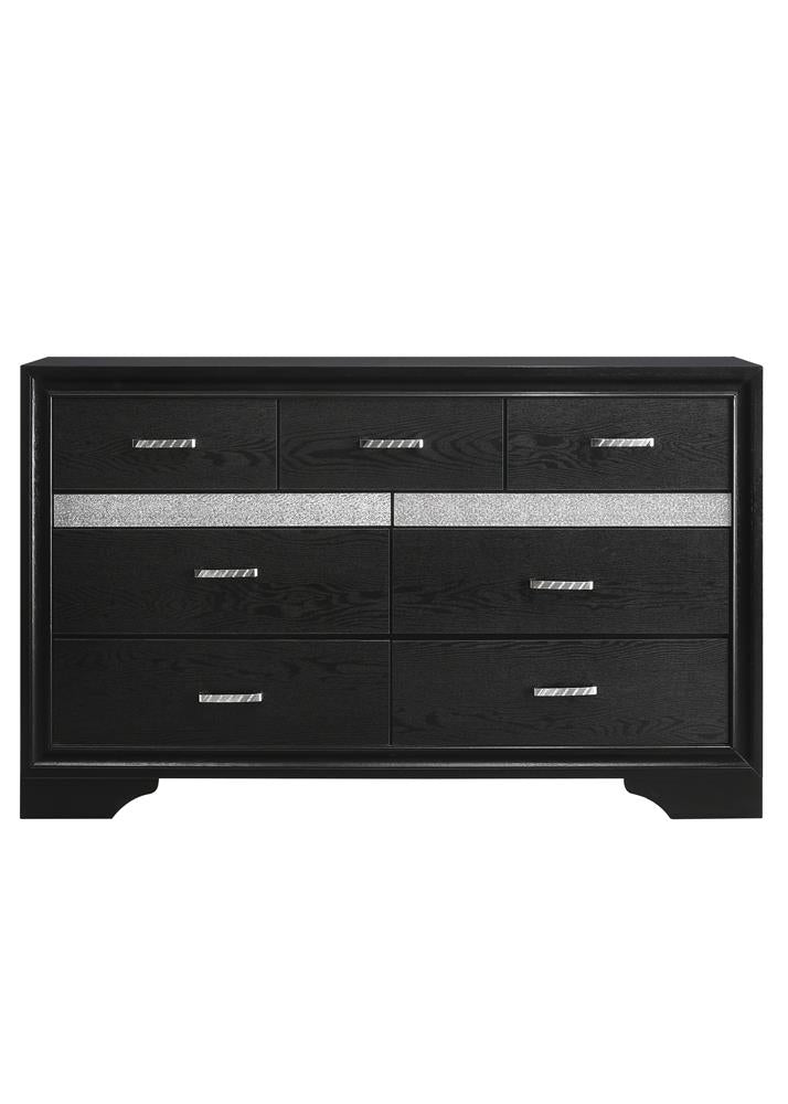 Miranda Black/Rhinestone 7-Drawer Dresser