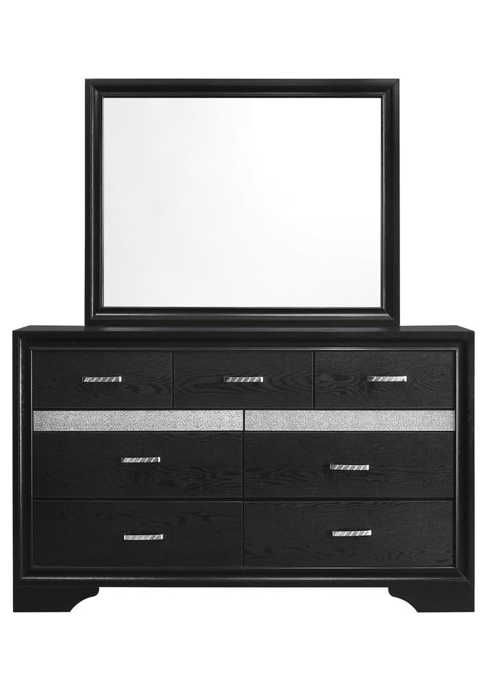 Miranda Black/Rhinestone 7-Drawer Dresser