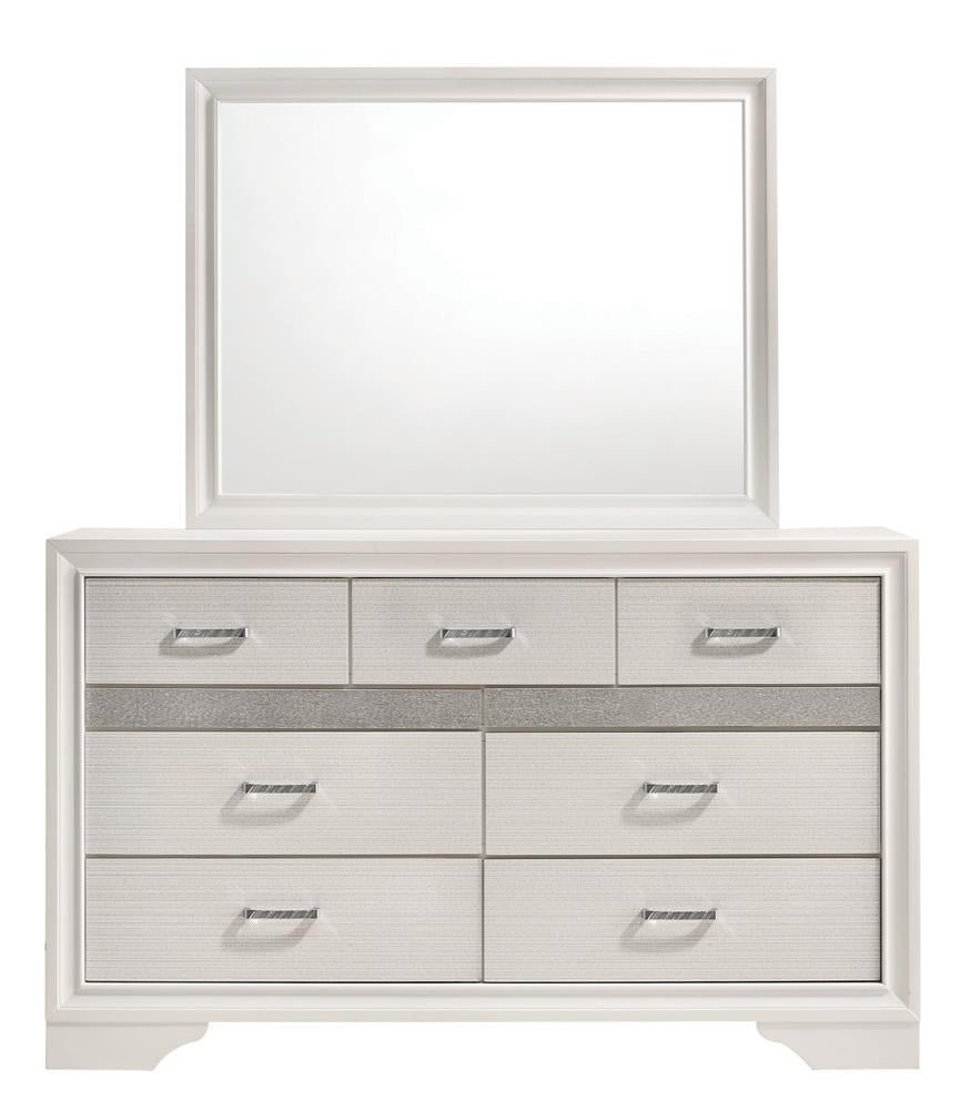 Miranda White/Rhinestone 7-Drawer Dresser