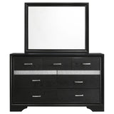 Miranda 7-drawer Dresser with Mirror Black and Rhinestone