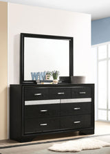 Miranda 7-drawer Dresser with Mirror Black and Rhinestone