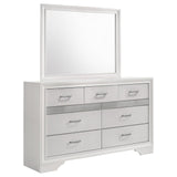 Miranda 7-drawer Dresser with Mirror White and Rhinestone