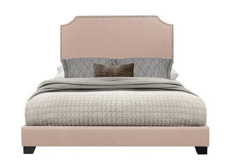 Miranda Beige Queen Upholstered Bed by Homelegance at Eve Furniture