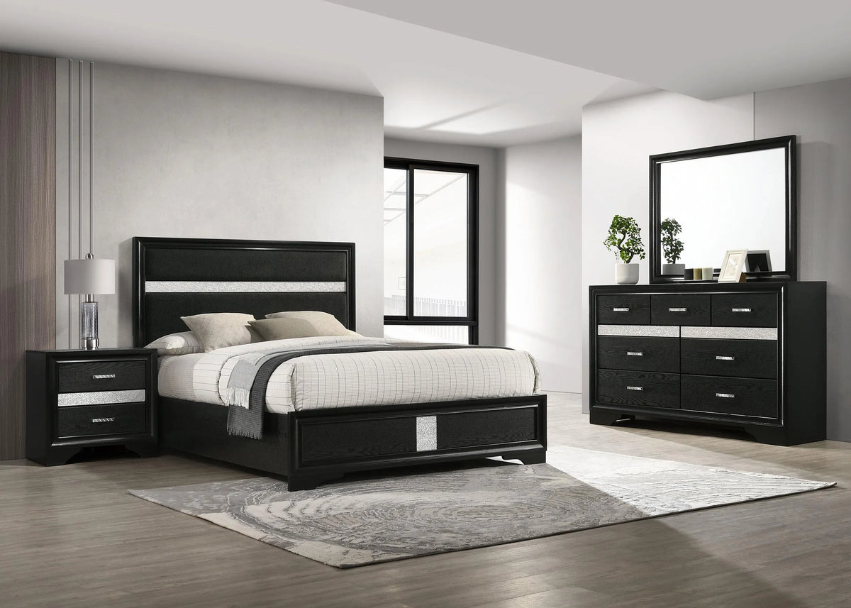 Miranda Black 4-Piece Full Bedroom Set by Coaster at Eve Furniture