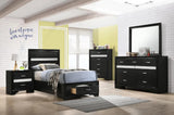 Miranda Black 4-Piece Twin Storage Bedroom Set by Coaster at Eve Furniture