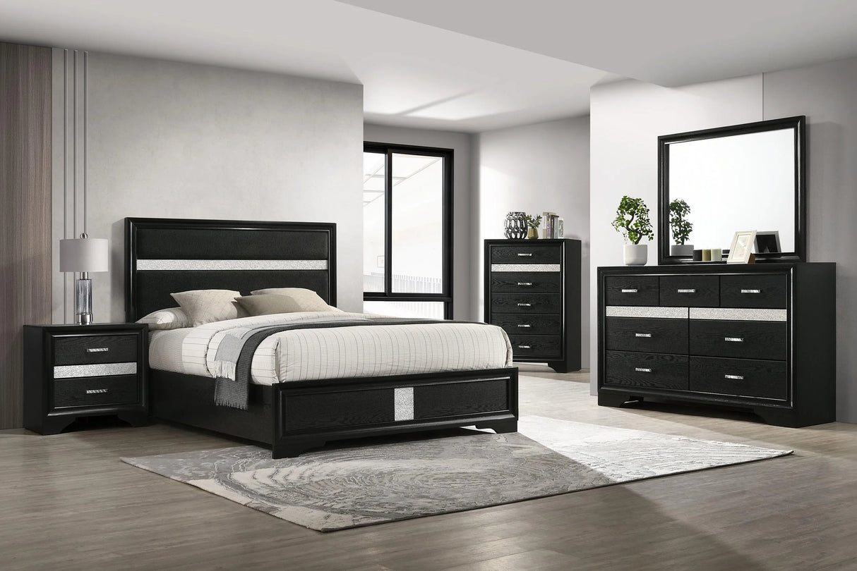Miranda Black 5-Piece Queen Bedroom Set by Coaster at Eve Furniture