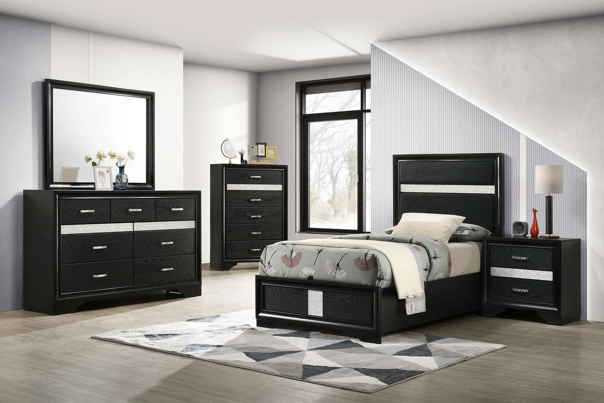 Miranda Black 5-Piece Twin Bedroom Set by Coaster at Eve Furniture