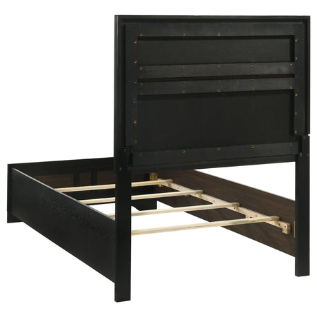 Miranda Black 55-inch Upholstered Twin Panel Bed by Coaster at Eve Furniture