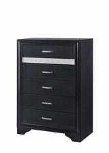 Miranda Black and Rhinestone 5-Drawer Chest by Coaster at Eve Furniture