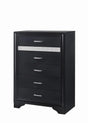 Miranda Black and Rhinestone 5-Drawer Chest by Coaster at Eve Furniture