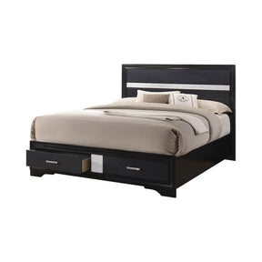 Miranda Black Eastern King 2-Drawer Storage Bed by Coaster at Eve Furniture
