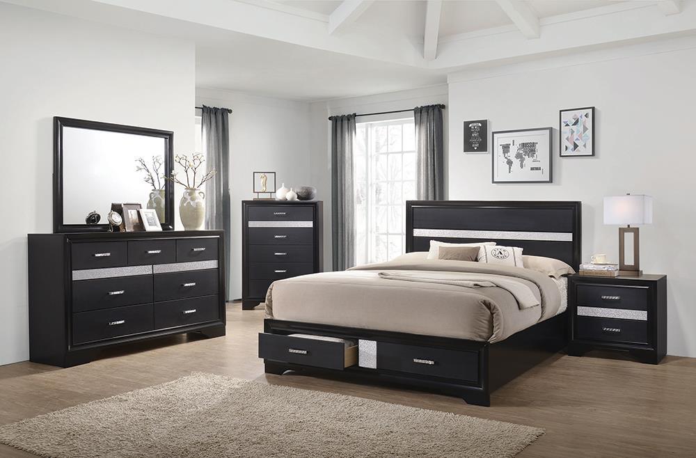 Miranda Black Queen 2-Drawer Storage Bed by Coaster at Eve Furniture