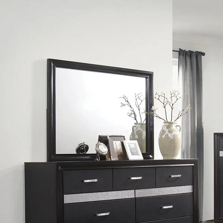 Miranda Black Rectangular Mirror by Coaster at Eve Furniture