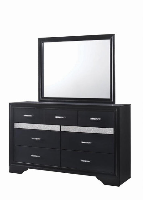 Miranda Black/Rhinestone 7-Drawer Dresser by Coaster at Eve Furniture
