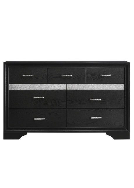 Miranda Black/Rhinestone 7-Drawer Dresser by Coaster at Eve Furniture