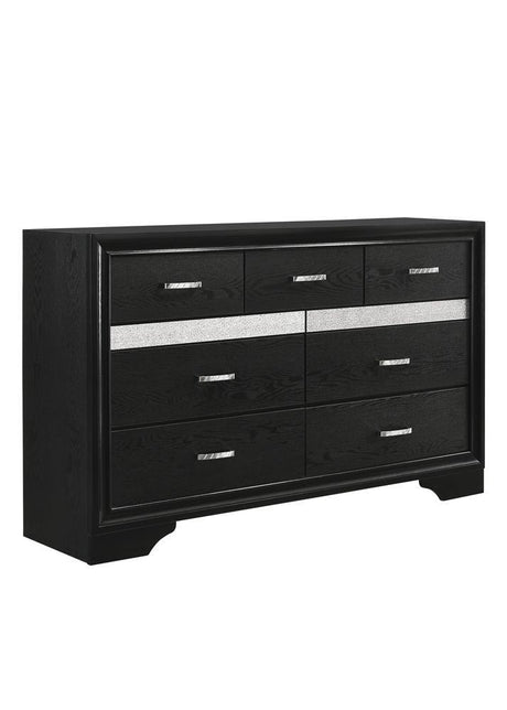 Miranda Black/Rhinestone 7-Drawer Dresser by Coaster at Eve Furniture