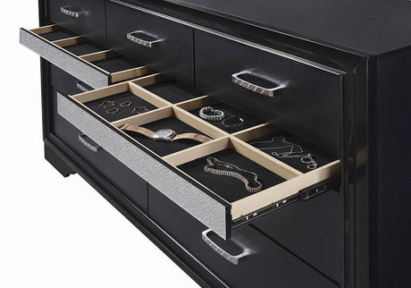 Miranda Black/Rhinestone 7-Drawer Dresser by Coaster at Eve Furniture