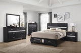 Miranda California King 2-Drawer Storage Bed Black