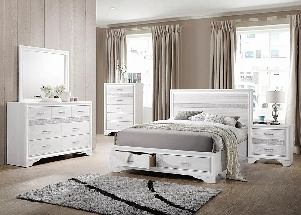 Miranda California King 2-Drawer Storage Bed White by Coaster at Eve Furniture