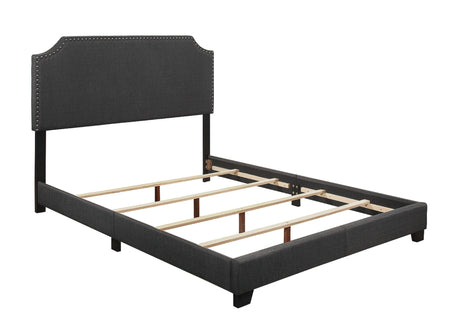 Miranda Dark Gray King Upholstered Bed by Homelegance at Eve Furniture