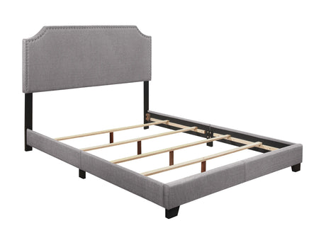 Miranda Gray Queen Upholstered Bed by Homelegance at Eve Furniture