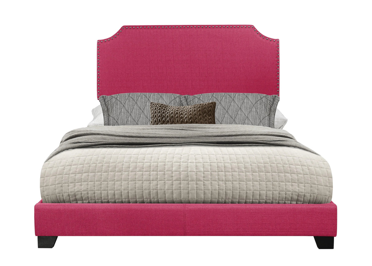 Miranda Pink King Upholstered Bed by Homelegance at Eve Furniture