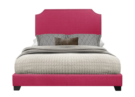 Miranda Pink Queen Upholstered Bed by Homelegance at Eve Furniture