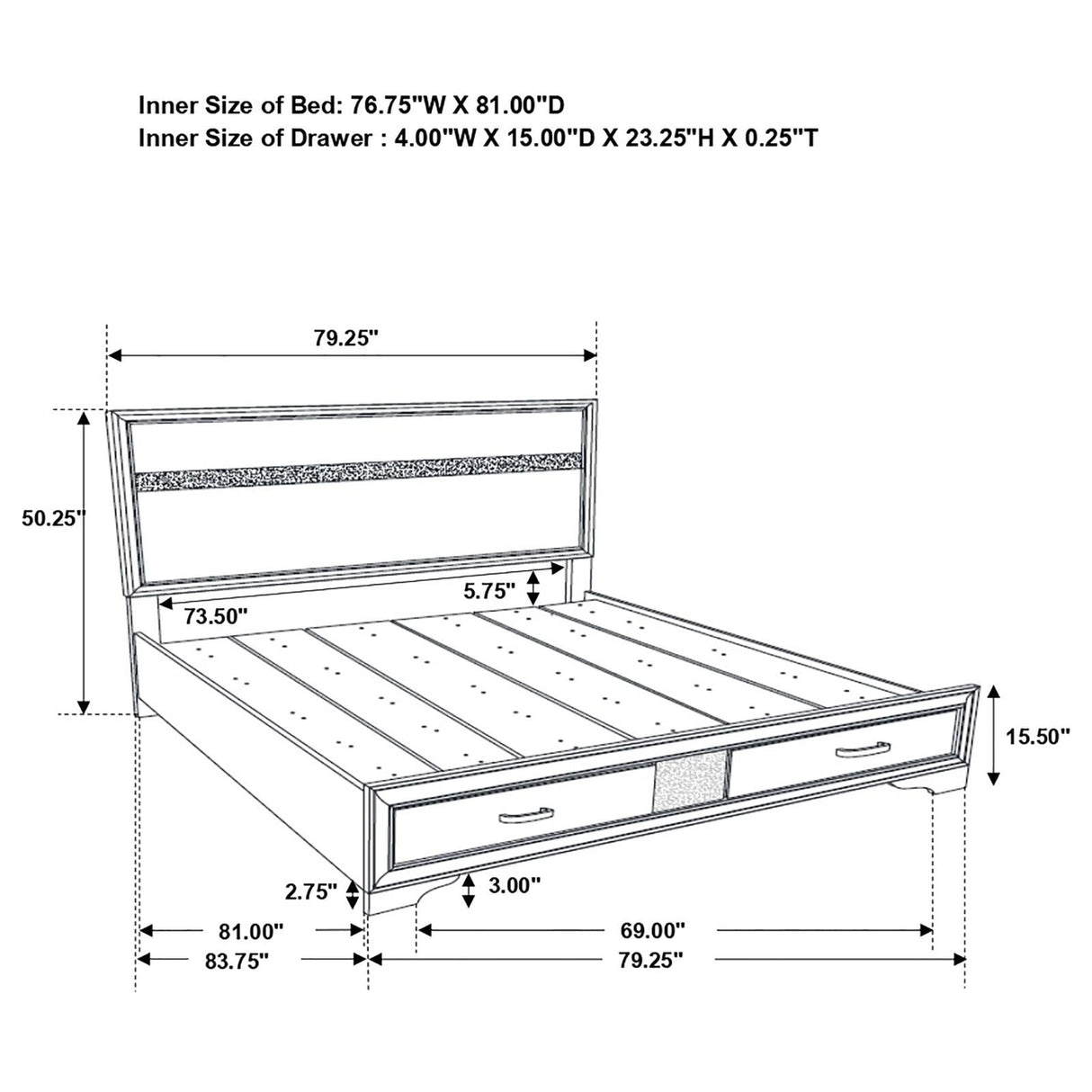 Miranda 4-Piece Eastern King Platform Storage Bedroom Set