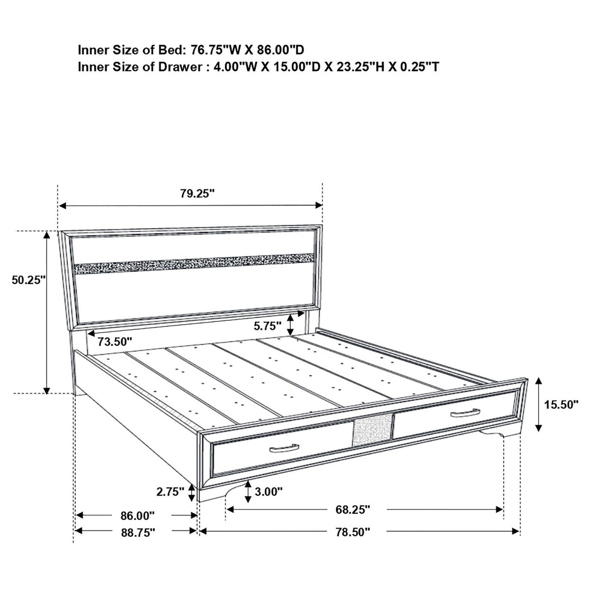 Miranda 5-Piece California King Platform Storage Bedroom Set