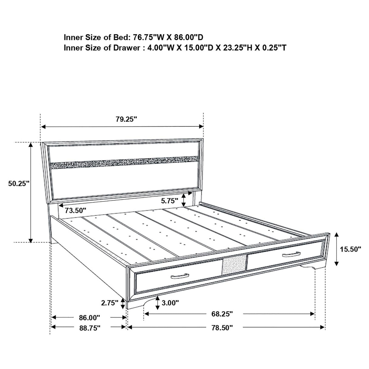 Miranda 4-Piece California King Platform Storage Bedroom Set