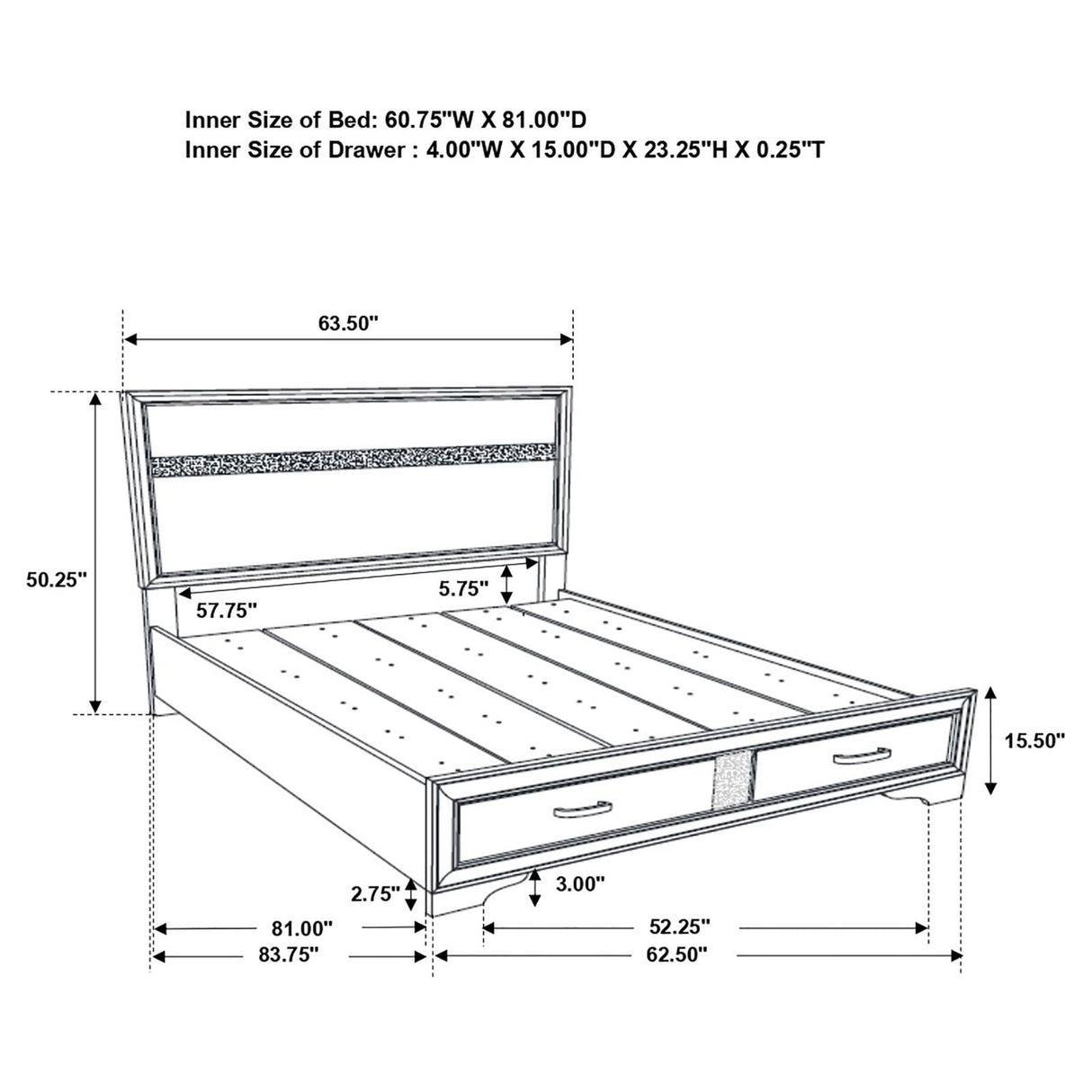 Miranda 4-Piece Queen Platform Storage Bedroom Set