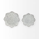 Miranda Set of 2 Stamped Metal Lotus Flower Wall Decor by Mercana at Eve Furniture