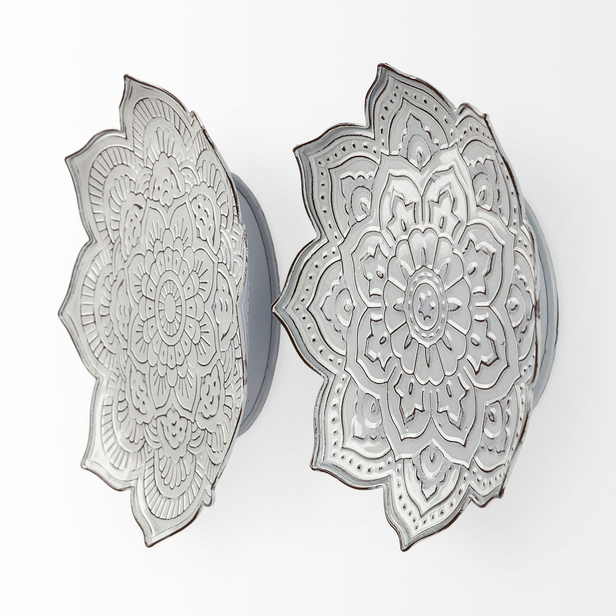 Miranda Set of 2 Stamped Metal Lotus Flower Wall Decor by Mercana at Eve Furniture