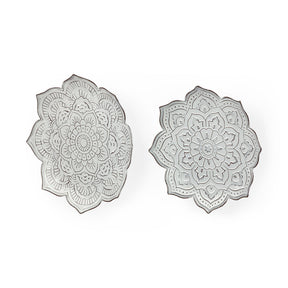 Miranda Set of 2 Stamped Metal Lotus Flower Wall Decor by Mercana at Eve Furniture