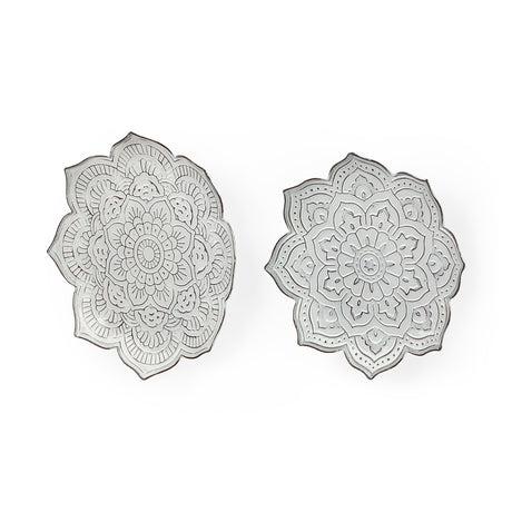 Miranda Set of 2 Stamped Metal Lotus Flower Wall Decor by Mercana at Eve Furniture