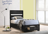 Miranda Twin Storage Bed Black