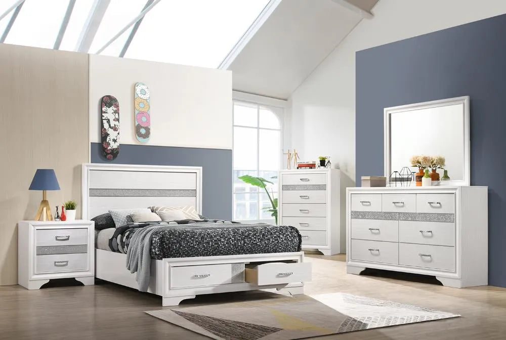 Miranda White 4-Piece Full Storage Bedroom Set by Coaster at Eve Furniture