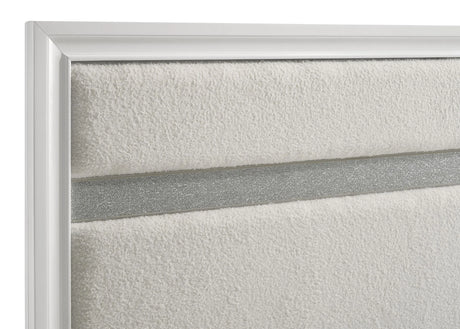 Miranda White 55-inch Upholstered Queen Panel Bed by Coaster at Eve Furniture