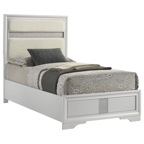 Miranda White 55-inch Upholstered Twin Panel Bed by Coaster at Eve Furniture