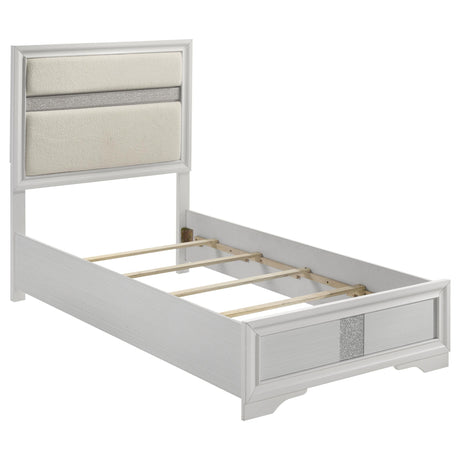 Miranda White 55-inch Upholstered Twin Panel Bed by Coaster at Eve Furniture