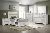 Miranda White 55-inch Upholstered Twin Panel Bed by Coaster at Eve Furniture