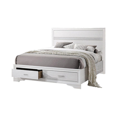 Miranda White Eastern King 2-Drawer Storage Bed by Coaster at Eve Furniture