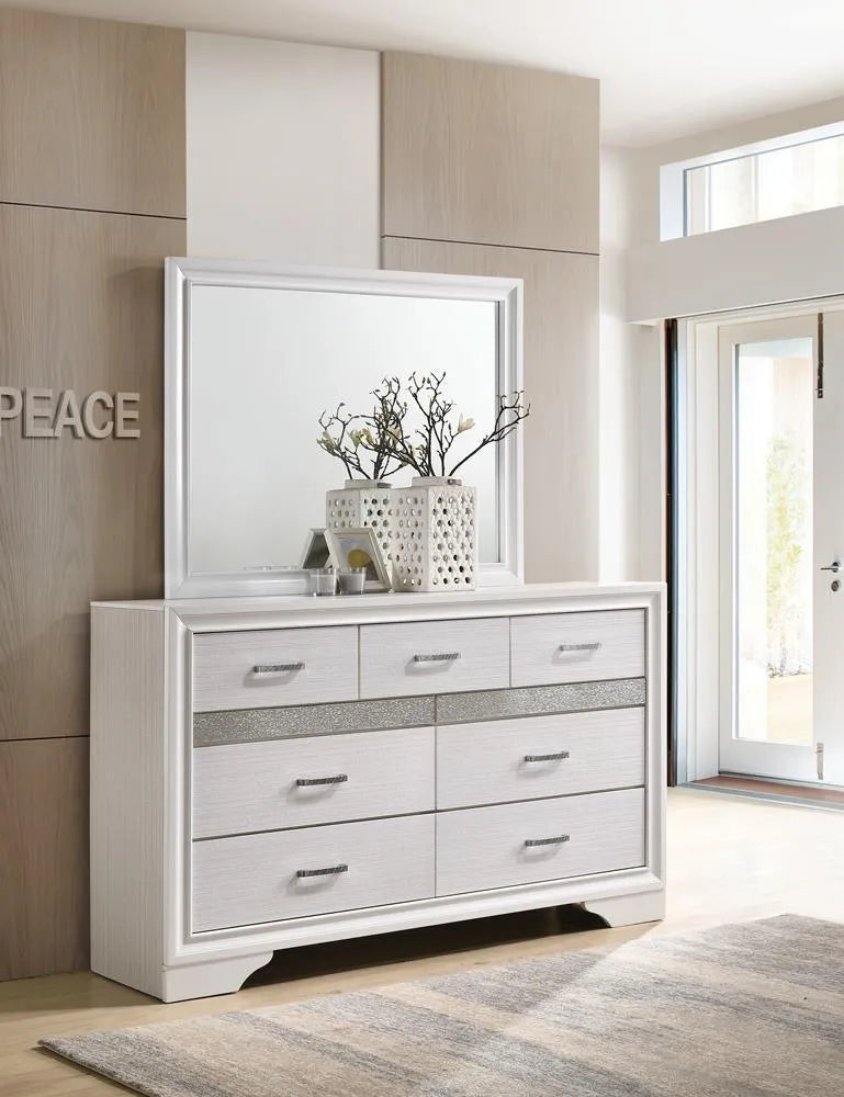 Miranda White Rectangular Mirror by Coaster at Eve Furniture