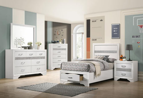 Miranda White Twin Storage Bed by Coaster at Eve Furniture